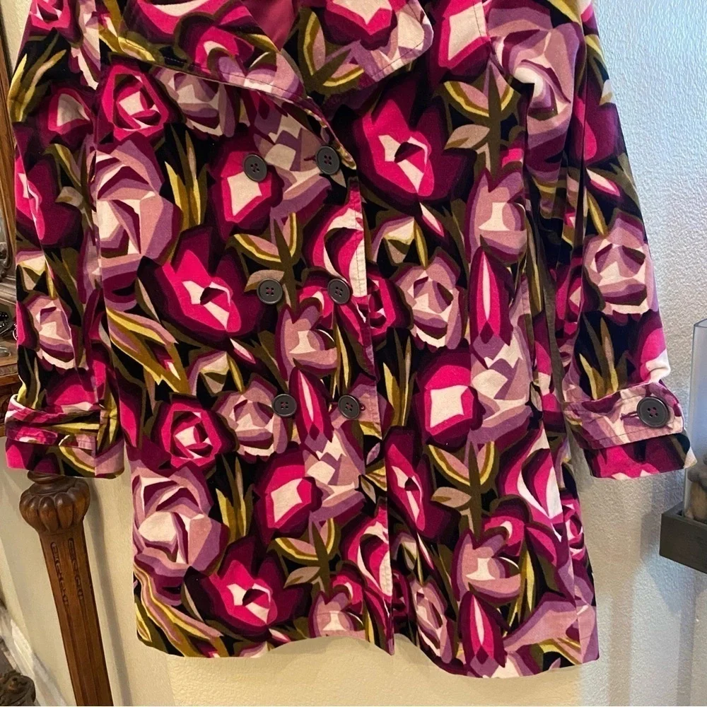 MISSONI For Target Girls Kids Multicolor Floral Velvet Peacoat Size Large